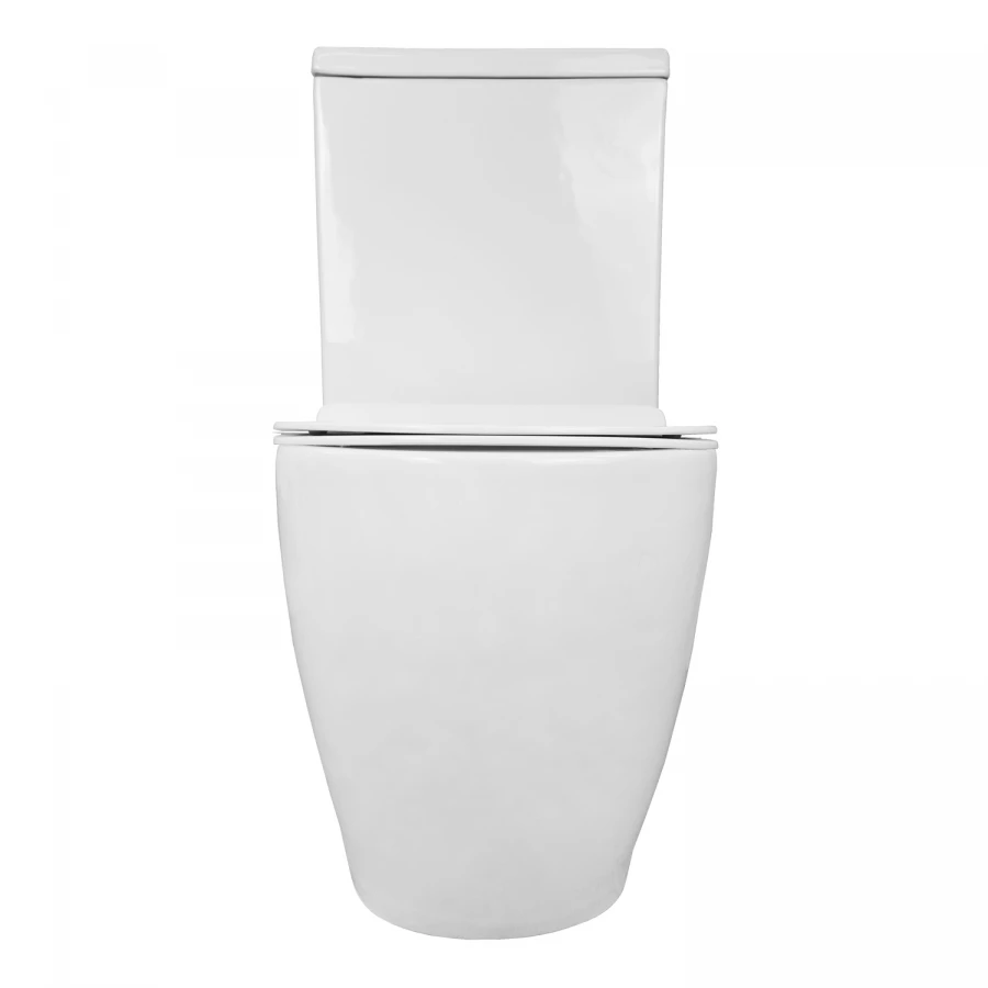 Унитаз напольный Azario Corsa безободковый со смывным механизмом geberit бачком и сиденьем микролифт AZ-2062S-G 63x38x83 см