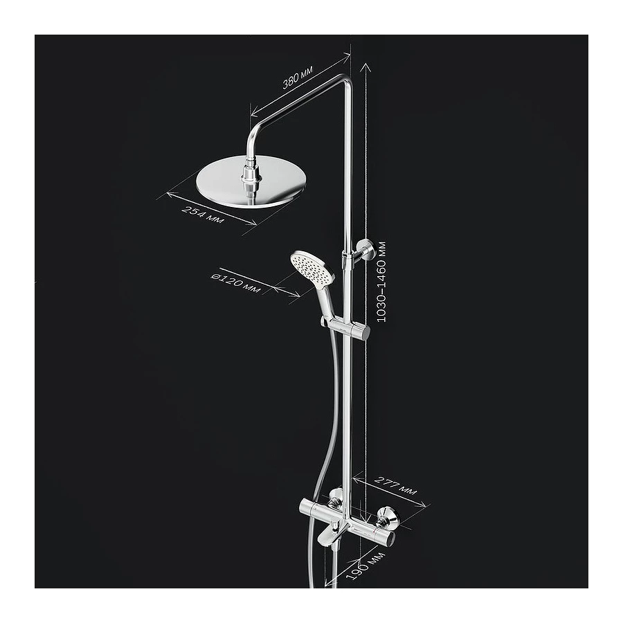 Душевая система Am Pm Like ShowerSpot с термостатом F0780564