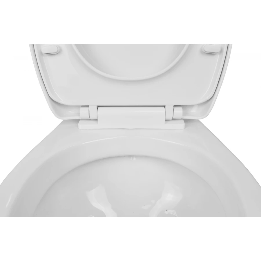 Унитаз подвесной Azario Stella безободковый с быстросъемным сидением микролифт белый AZ-VT005+AZ-VT005sc 37х40х55 см