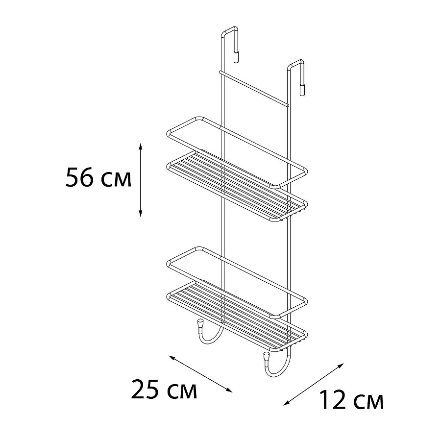 Полка двойная для душевой кабины Fixsen хром FX-740-2