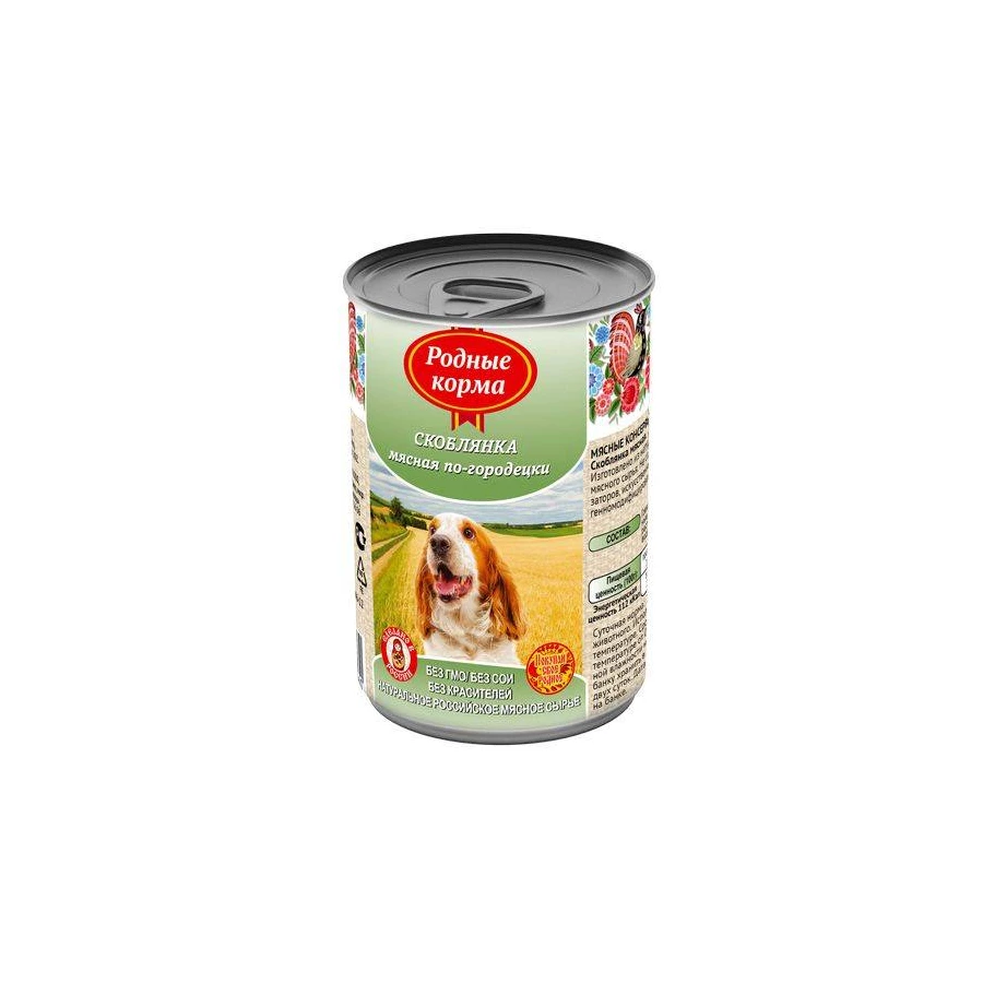 Консервы для собак Родные корма скоблянка мясная по-городецки 1115863 970 г