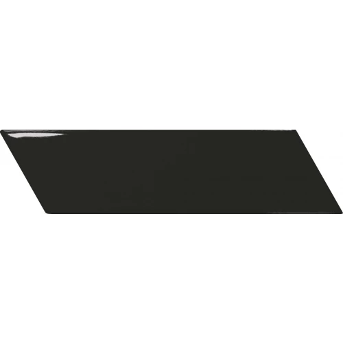 Плитка керамическая Equipe Шеврон Волл Блаcк Ригhт / Chevron Wall Black Right глянцевая черная 23366 18,6х5,2 см