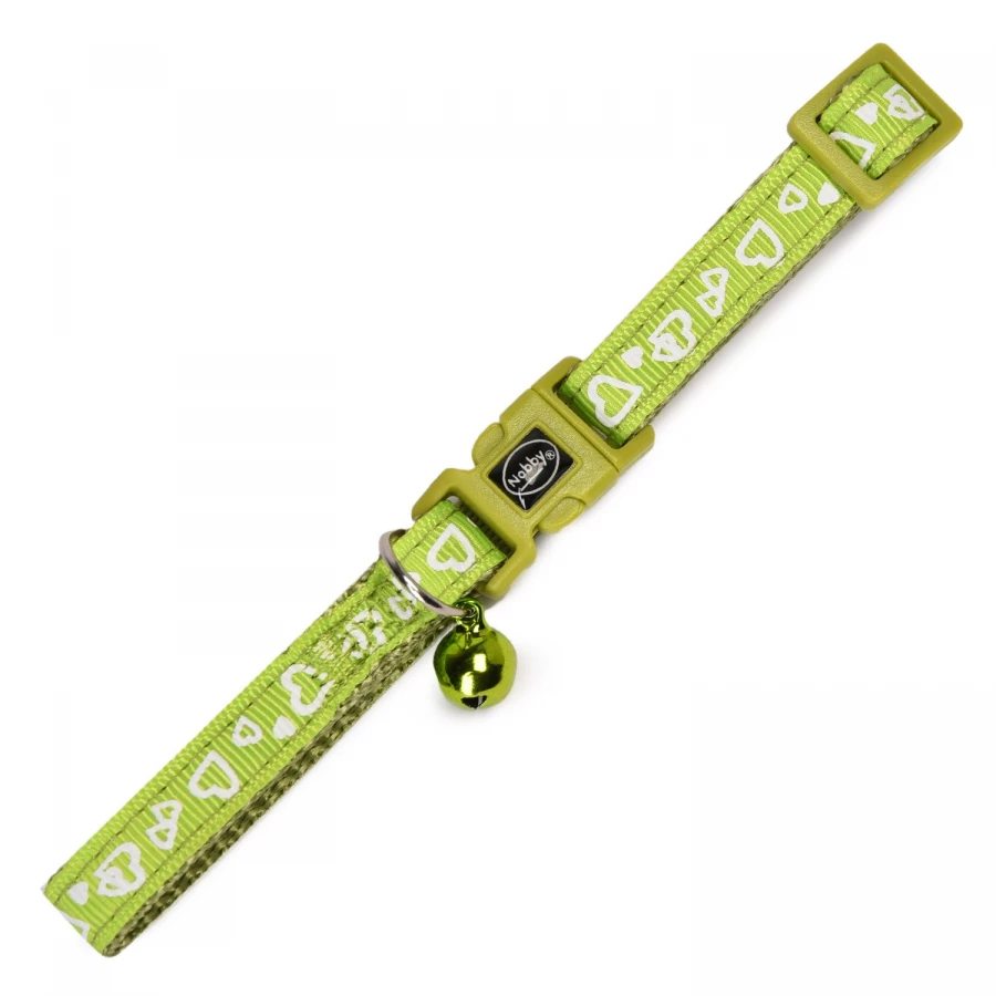 Ошейник для кошек Nobby с бубенчиком Сердечки Зеленый