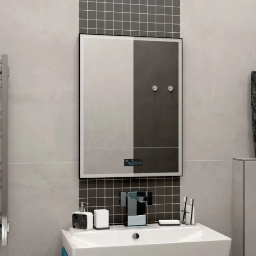 Зеркало Briz Bern подсветка часы подогрев 238 01-45100-00 00 100 см