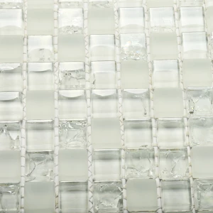 Мозаика Bonaparte Стеклянная мозаика Apollo 15х15 белая 30х30 см