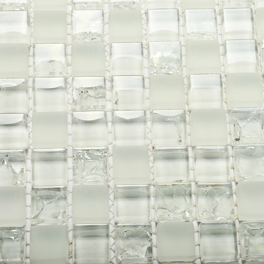 Мозаика Bonaparte Стеклянная мозаика Apollo 15х15 белая 30х30 см