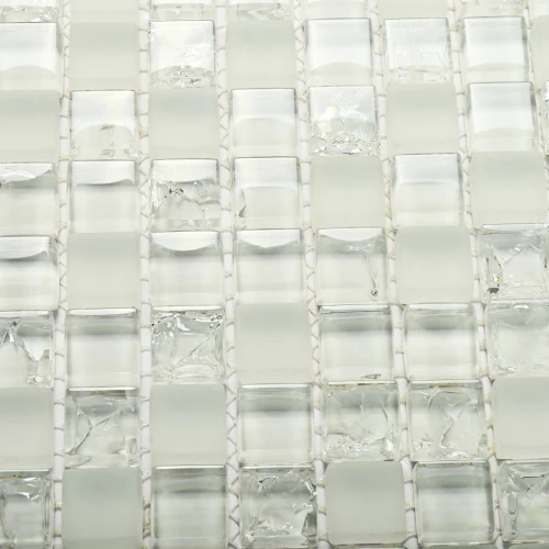 Мозаика Bonaparte Стеклянная мозаика Apollo 15х15 белая 30х30 см