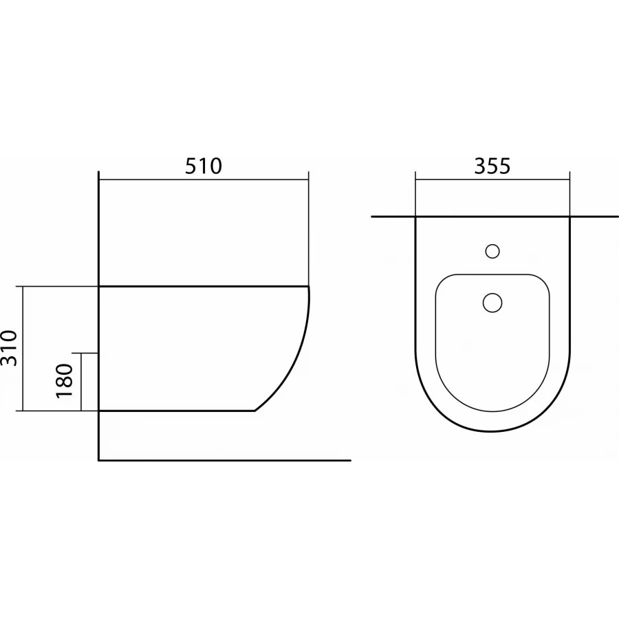 Биде Aquatek Европа подвесное черный матовый AQ1016-MB 51x35.5x31 см