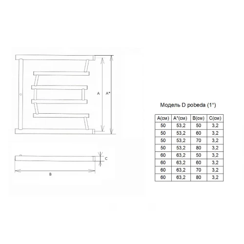 Полотенцесушитель водяной Двин D Pobeda 50х50 см