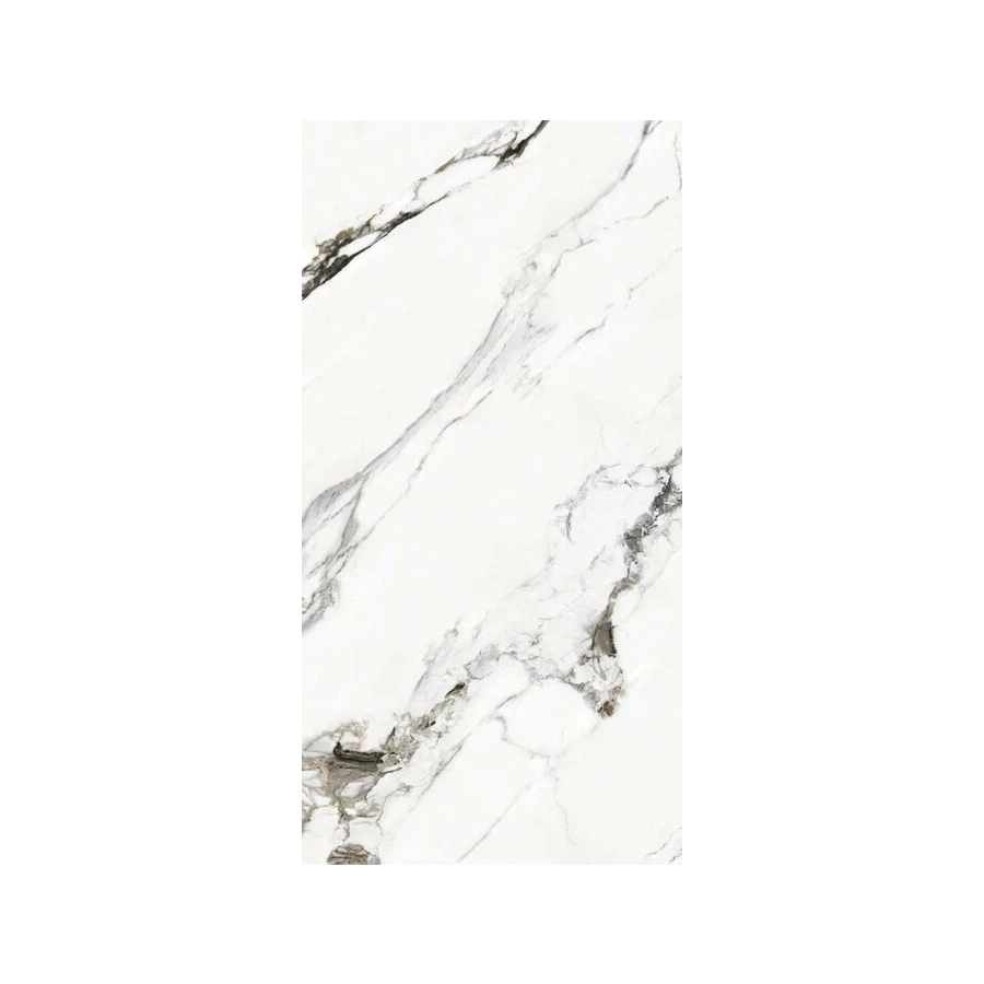 Керамогранит Planet Ceramics UKDD 47 глянцевый с золотом белый 120х60 см