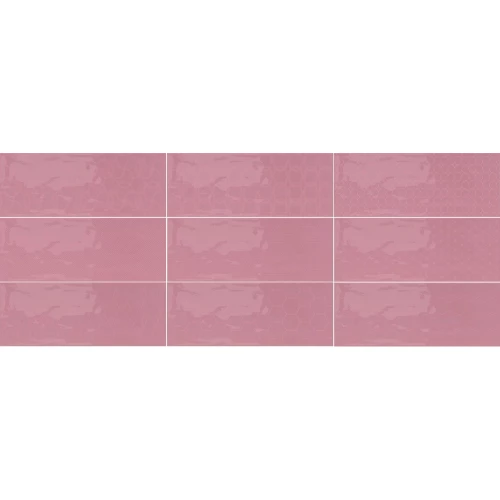 Керамическая плитка Azulev Rev. Diverso rosa slimrect pri розовый 25х65 см
