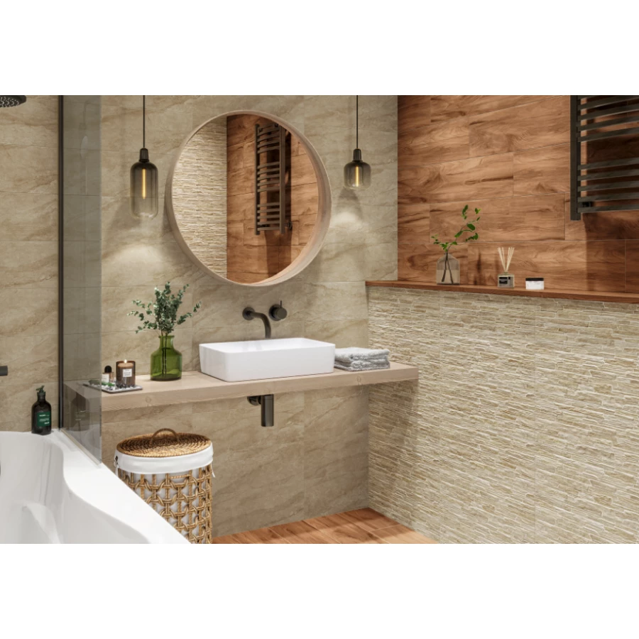 Плитка облицовочная рельефная ALMA Ceramica Rocko TWA11ROK414 60х20 см