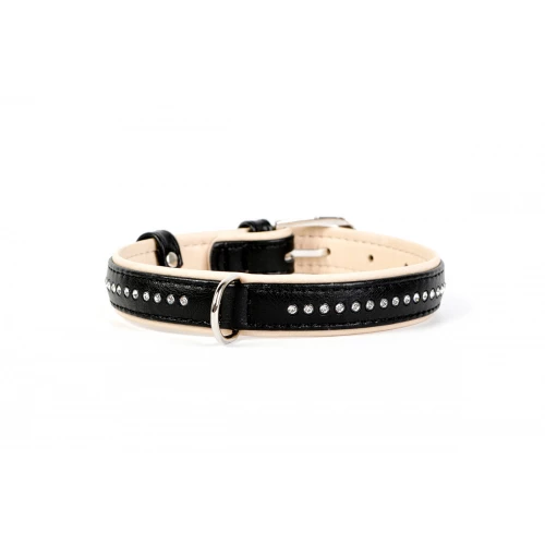 Ошейник Collar brilliance со стразами маленькими ширина 20 мм, длина 30-39 см чёрный 