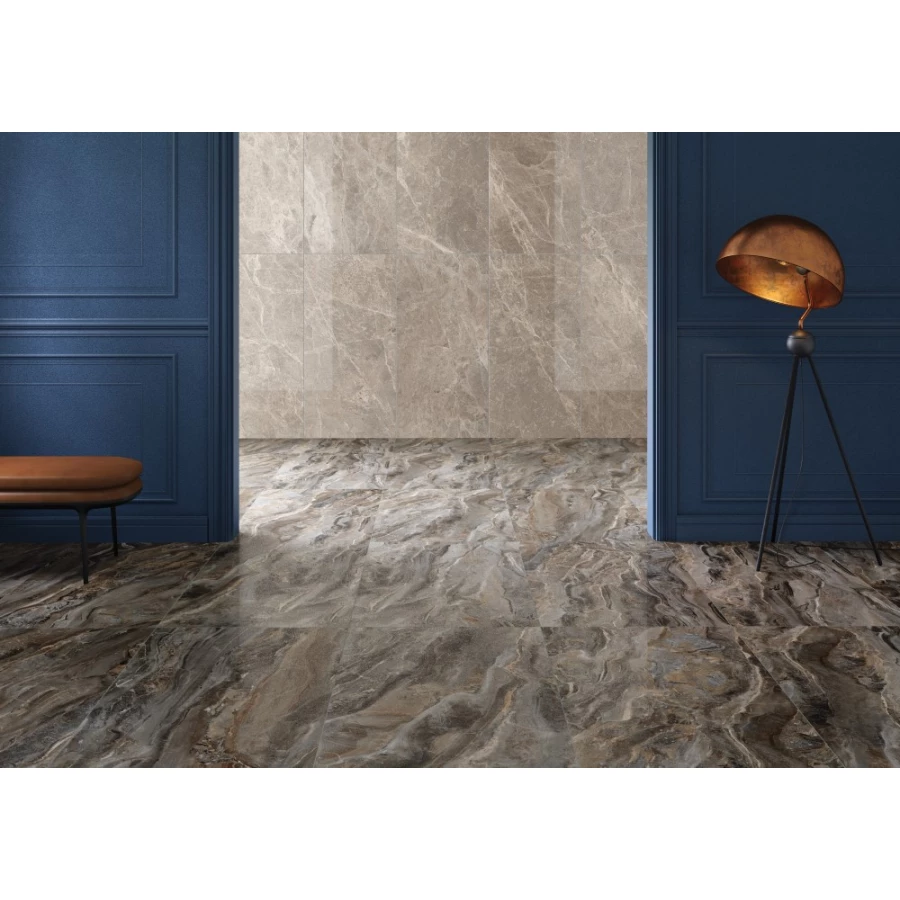 Керамогранит Vitra Marmostone Темный Греж Лаппато R9 коричневый 60х120 см