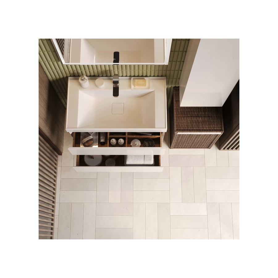 Тумба Briz Импресс глянцевая белая 80 см