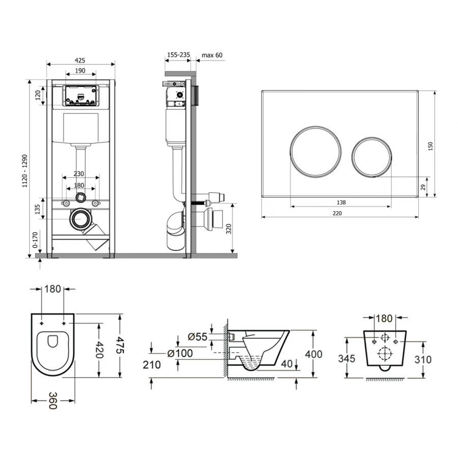 Комплект 10 в 1 Lavinia Boho Relfix Biore Compacto Rimless 98010056 (состоит из 3304101C, 33290420, 38010010, 380502MB, 38040010, 61117, 60567, 98652)