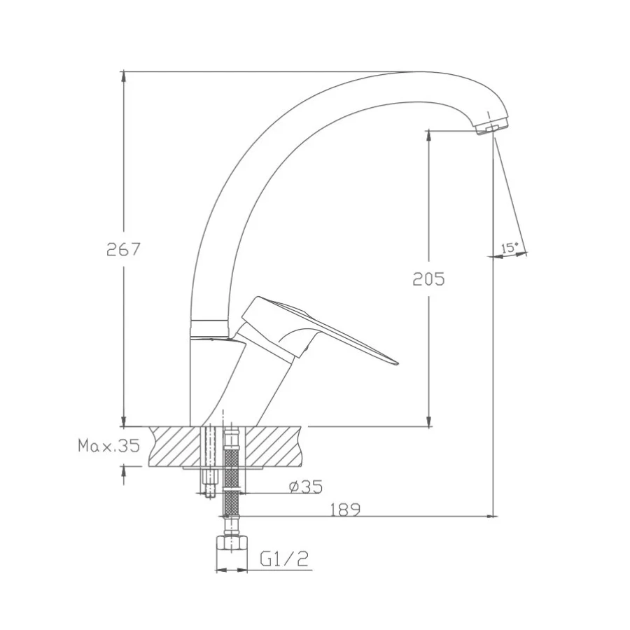 Смеситель для кухни Haiba HB4113-1