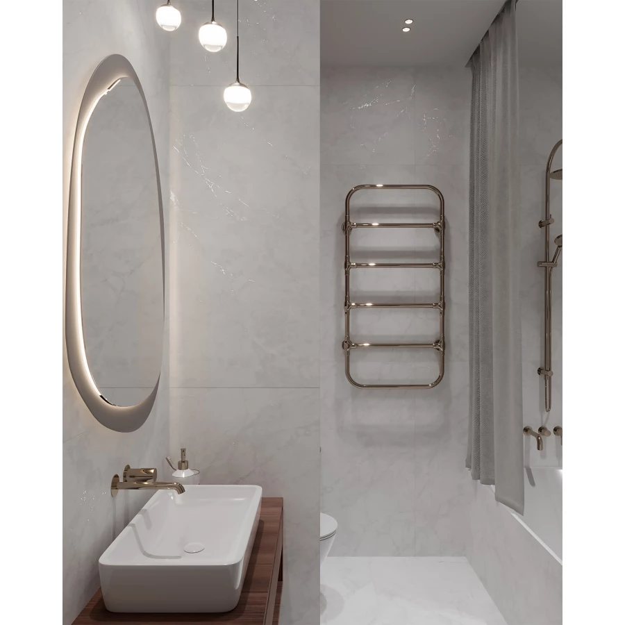 Керамогранит Arcadia Ceramica Arctic White Carving белый CR4007-A 120х60 см