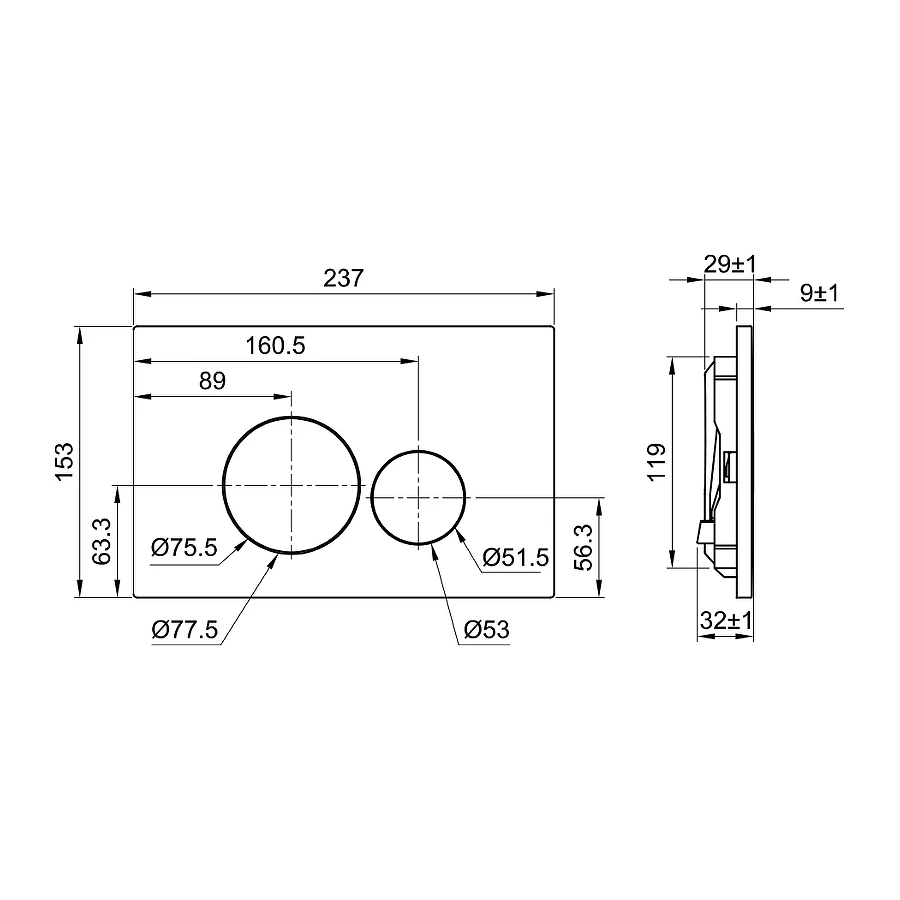 Клавиша Olive`s для инсталляции белый Plaza PL411W