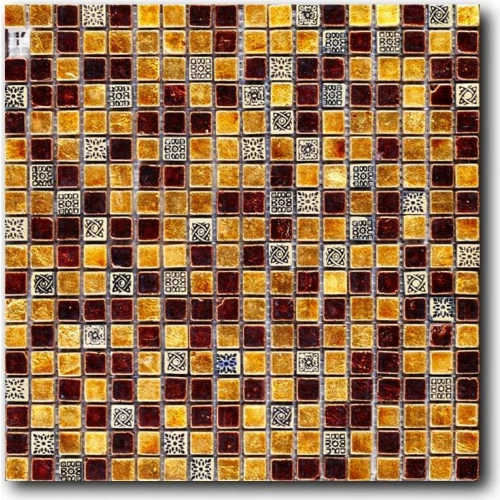 Мозаика из натурального камня Art&Natura Equilibrio сетка 15x15 глянцевая желтая 001A-plus 30х30 см