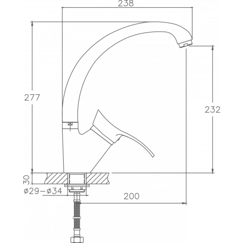 Смеситель Cron для кухни хром CN4101-2
