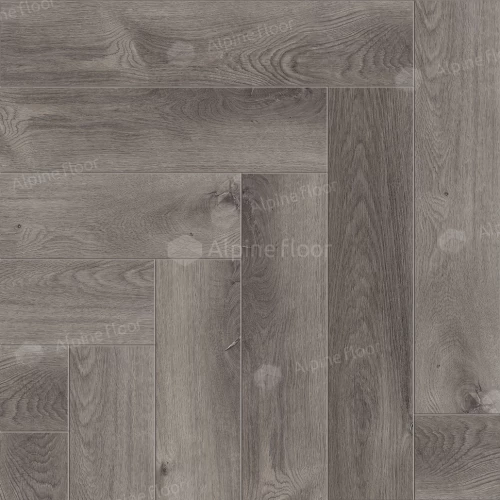 Каменный SPC ламинат Alpine Floor Parquet Light синхронное тиснение Дуб Мерга ЕСО 13-13 43 класс 4 мм 1.95 кв.м 60х12.5 см