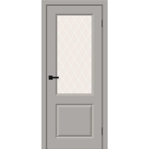 Межкомнатная дверь Bravo Скинни-13 200x90 винил Skinny полотно White Сrystal цвет Grey Pro