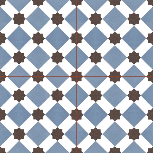 Плитка керамическая Nice Ker Шик Hоwард Блуе / Chic Howard Blue полуматовая голубая NKR_CH_HO_BLU_DP 45,2х45,2 см