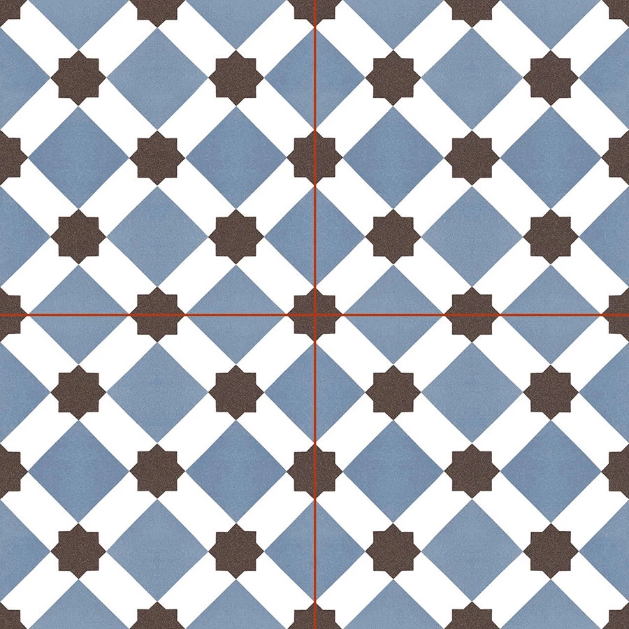 Плитка керамическая Nice Ker Шик Hоwард Блуе / Chic Howard Blue полуматовая голубая NKR_CH_HO_BLU_DP 45,2х45,2 см