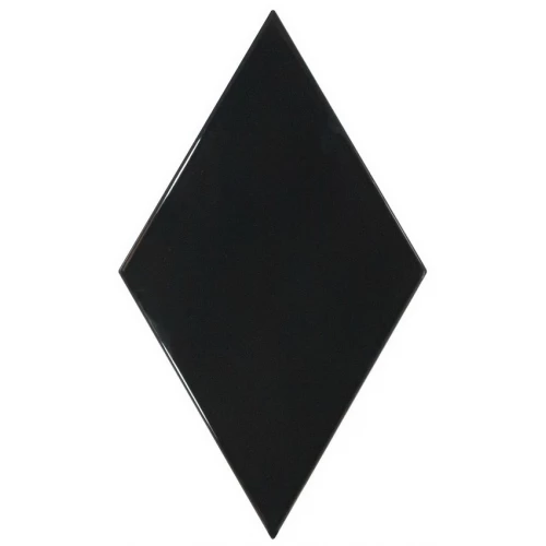 Плитка керамическая Equipe Ромбус Wалл Блаcк / Rhombus Wall Black глянцевая черная 22748 26,3х15,2 см