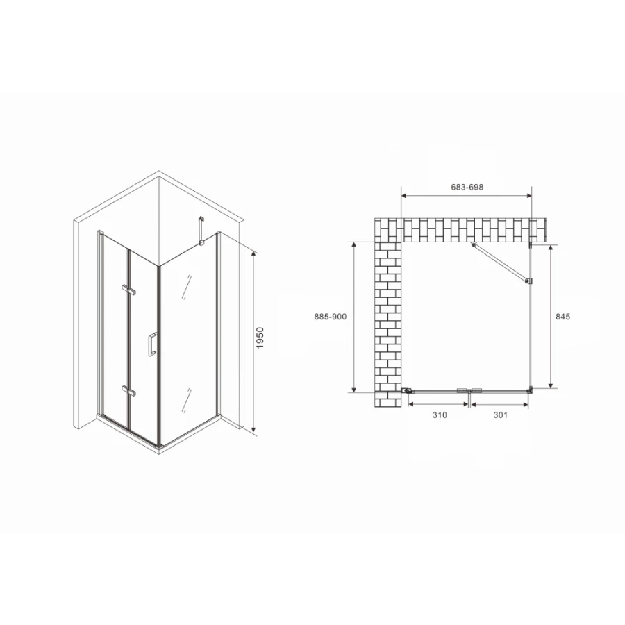 Душевой уголок Abber Zart AG08070P-S91