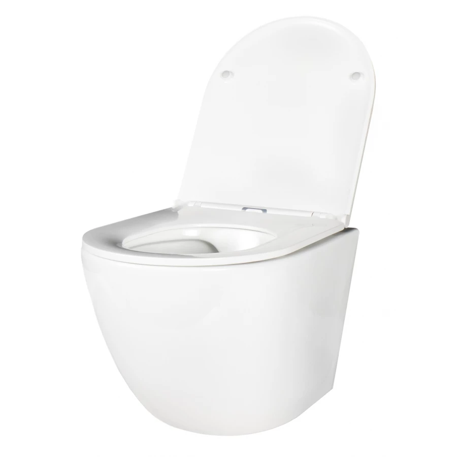 Унитаз подвесной безободковый Creto Cer C5 с крышкой сиденьем микролифт белый 1005-005Cer-С5W