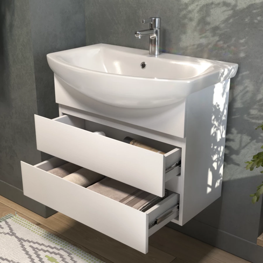 Тумба под раковину Vigo Wing 600-0-2 навесная белый tp.WIN.BAL.60.2Y белый