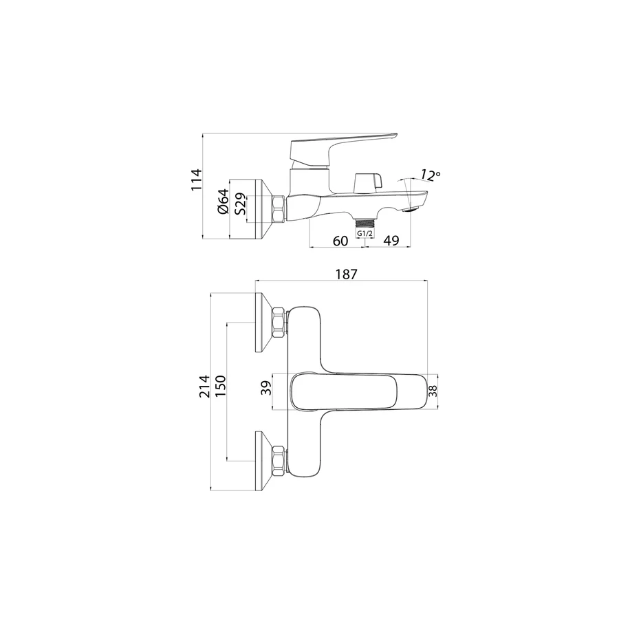 Смеситель для ванны Iddis Sign SIGSB02i02WA хром