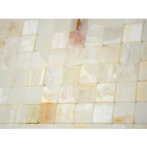 Мозаика из натурального камня Caramelle Mosaic Onice Jade Bianco POL бежевый 29,8x29,8 см