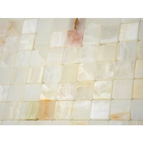 Мозаика из натурального камня Caramelle Mosaic Onice Jade Bianco POL бежевый 29,8x29,8 см