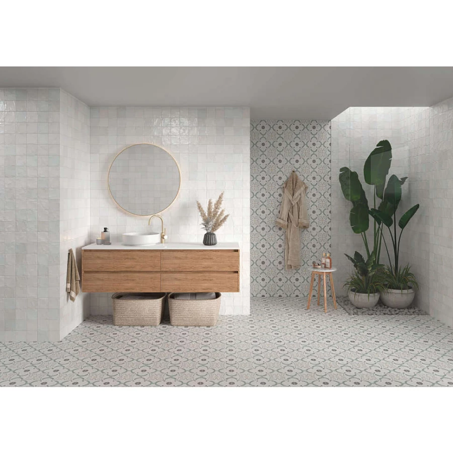 Керамогранит Harmony Peronda Sirocco Green Flower серо-зелёный 3386036155 22,3х22,3 см