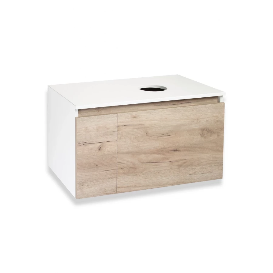 Тумба под раковину Runo крафт дуб под накладной умывальник Бари 80 00-00001375 80x45 см