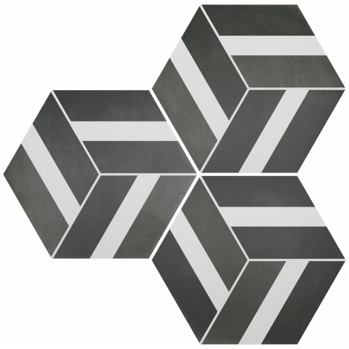 Керамогранит Durstone SIX Cementine Bari Black глазурованный матовый 27х23 см