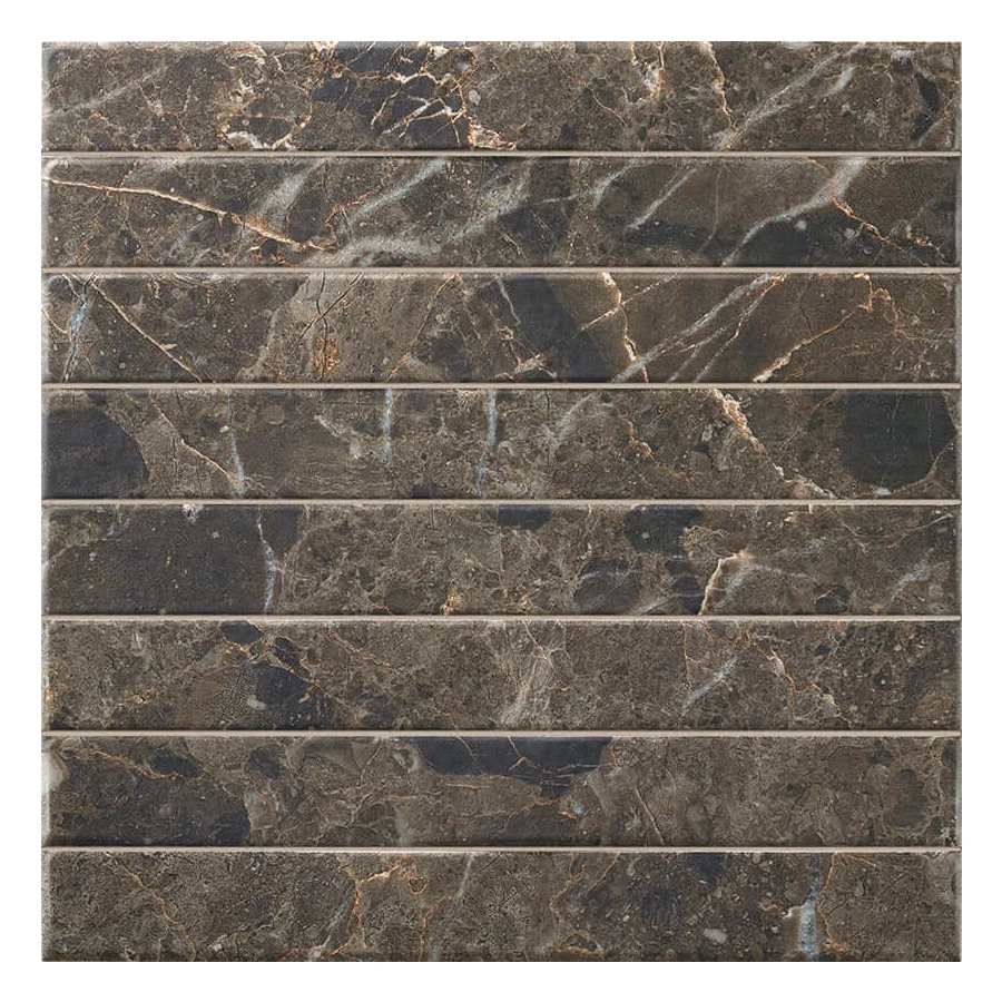 Плитка настенная La Platera Capri Brick Black матовая коричневая AC48894 35х35 см