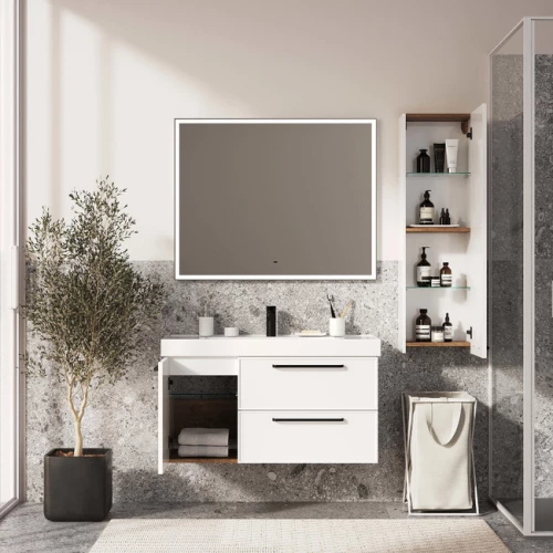 Тумба Кватро навесная матовая белая 246 03-18070-19 00 БЕЛ 70 см