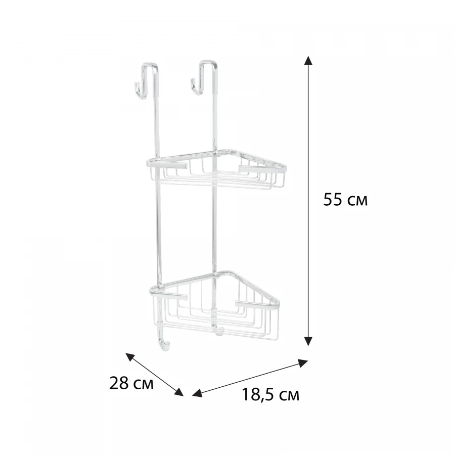 Полка Fixsen для душевой кабины угловая двухэтажная хром латунь FX-853-2