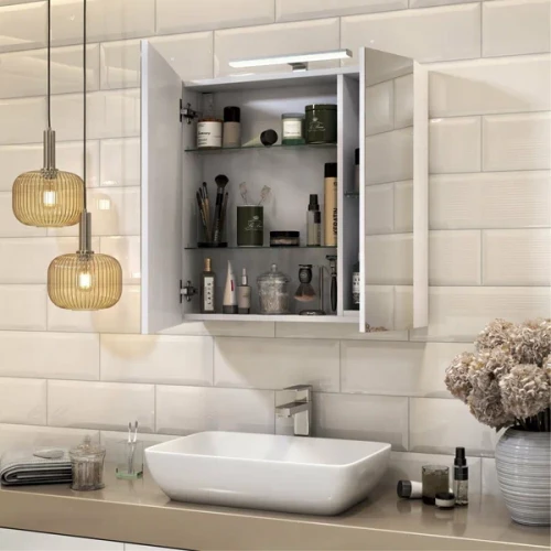 Зеркало шкаф Vigo Plaza 700 навесной со светильником zsh.PLA.70.El 70x70 см