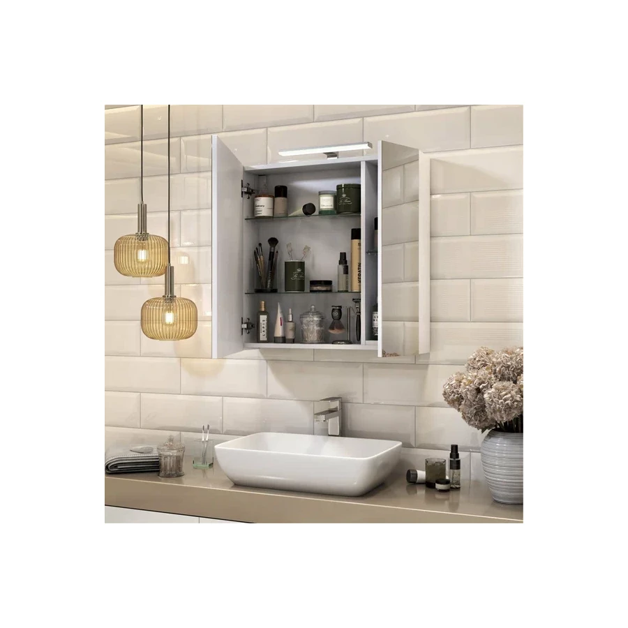 Зеркало шкаф Vigo Plaza 700 навесной со светильником zsh.PLA.70.El 70x70 см