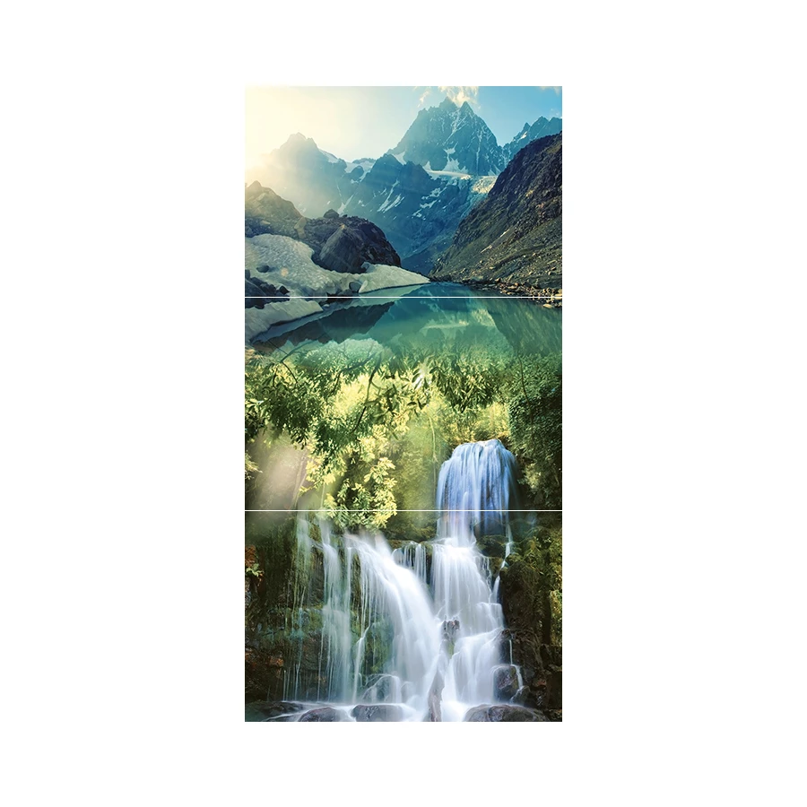 Панно Муза-Керамика Waterfall mountains P3D259 из 3-х плиток 30х60