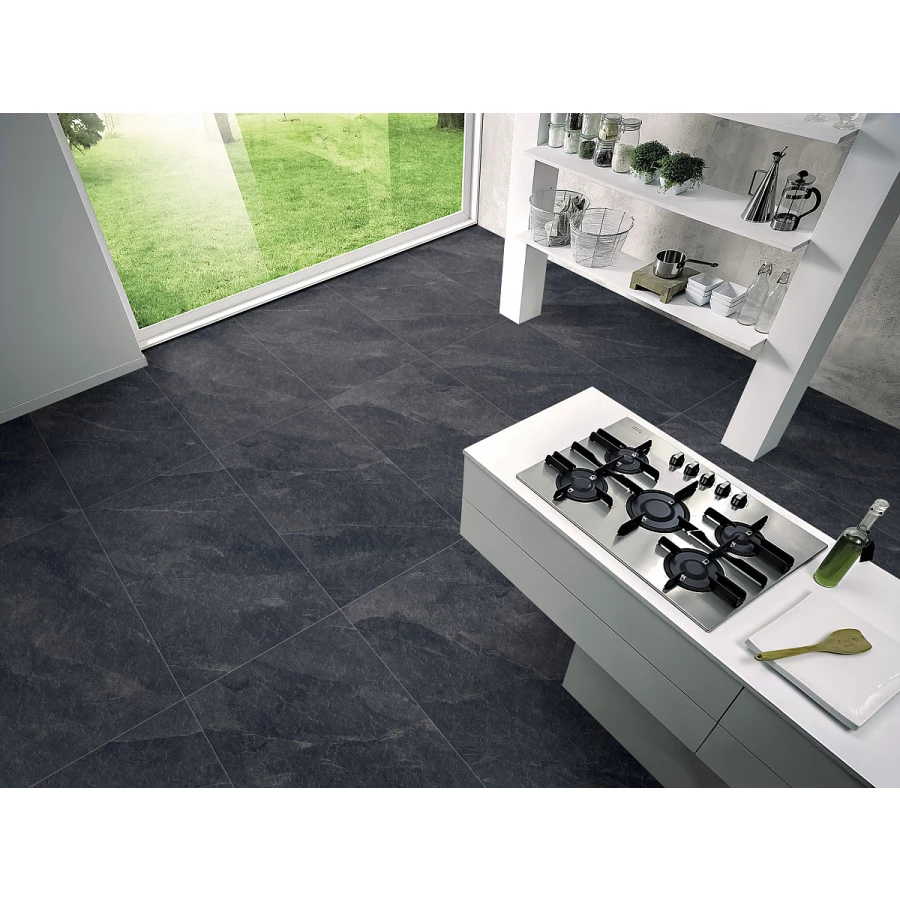 Керамогранит Kerlife Livon Morion Charcoal Structure матовый черный 120x60 см