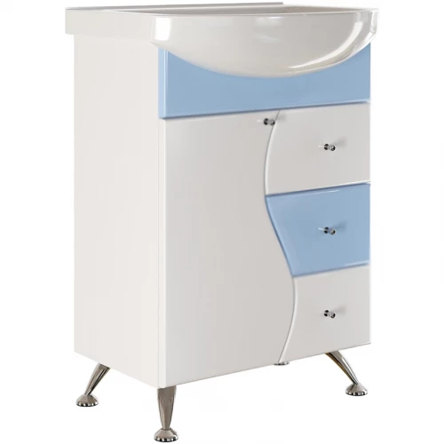 Тумба для ванной Mixline ВЕНЕЦИЯ-60 голубая под умывальник Элеганс-60 ПВХ 547187