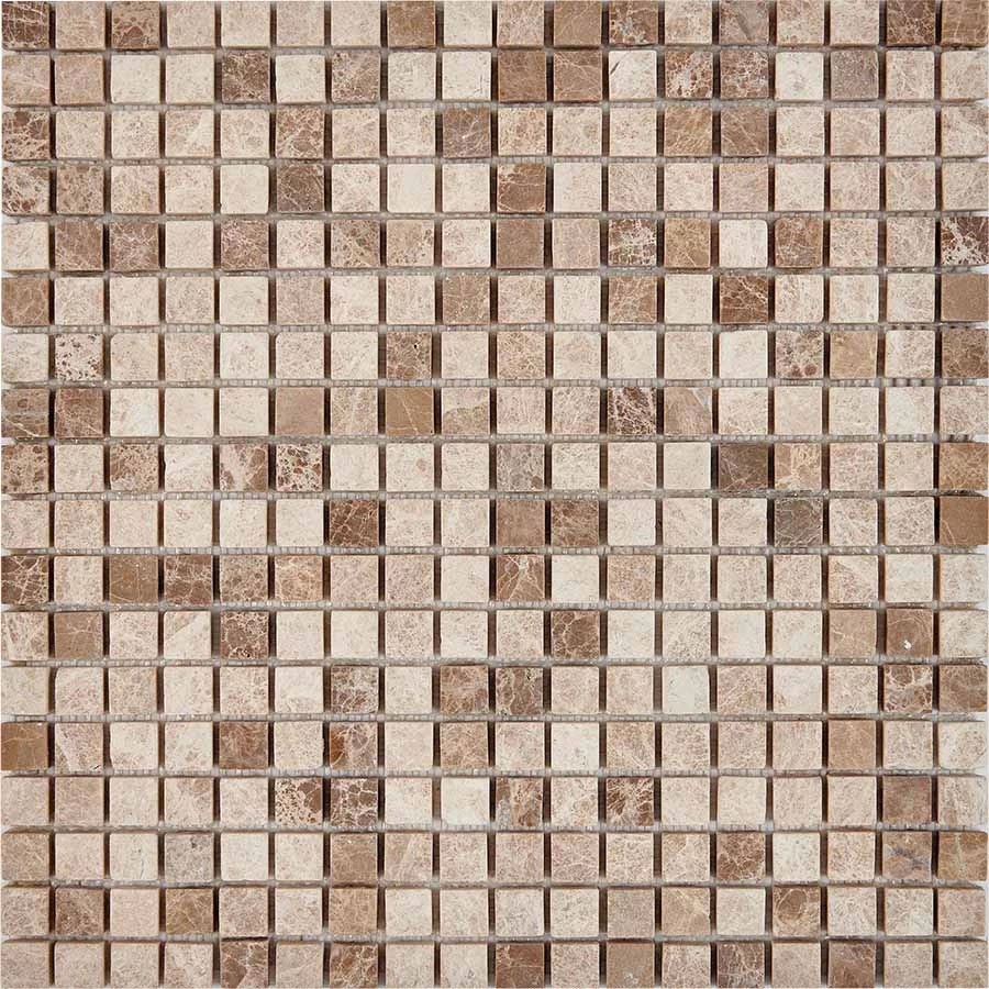 Мозаика Pixel mosaic Мрамор Light Emperador чип 15x15 мм сетка Матовая Pix 224 30,5х30,5 см