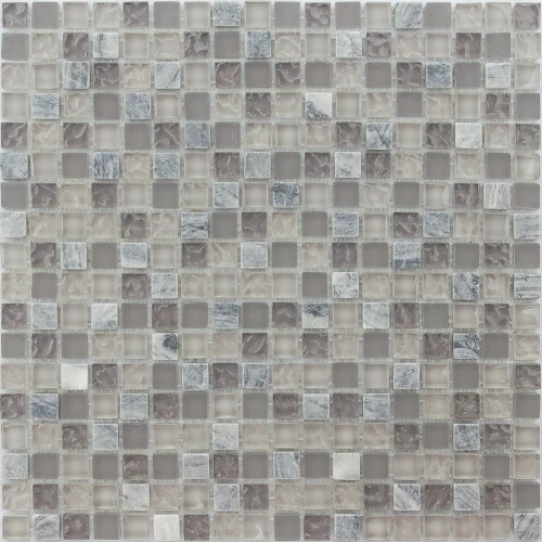 Мозаика из стекла и натурального камня Caramelle Mosaic Sitka серый 30,5x30,5 см