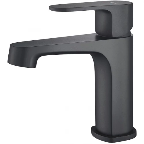 Смеситель Aquatek Оберон для раковины 98 без донного клапана матовый черный AQ1210MB